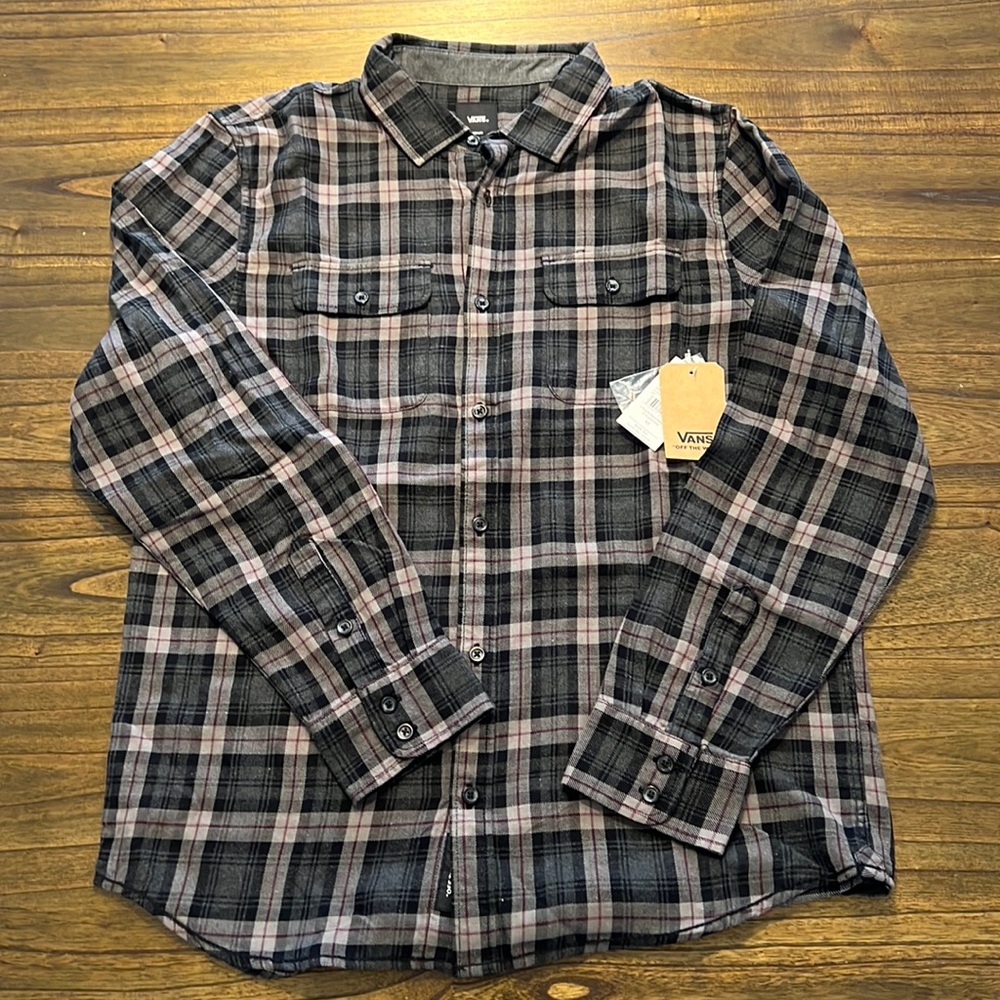 Vans size medium mens flannel button down shirt